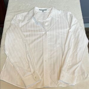 Foxcroft White Striped Dress Shirt